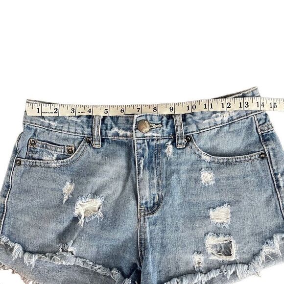 Free People Distressed Jean Cut Off Shorts - Picture 5 of 6
